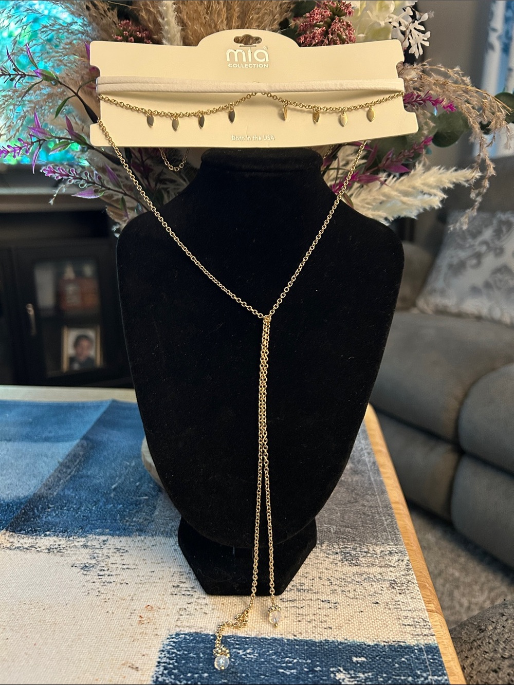 MISHA COLLECTION Gold Double-Layer Y Drop Necklace